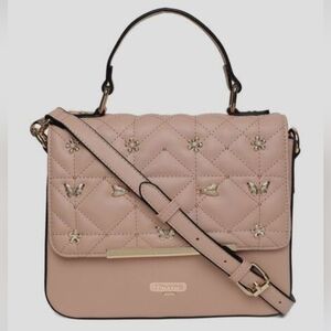 Dune London Dutterfly Embellished Quilted Satchel – Blush Pink